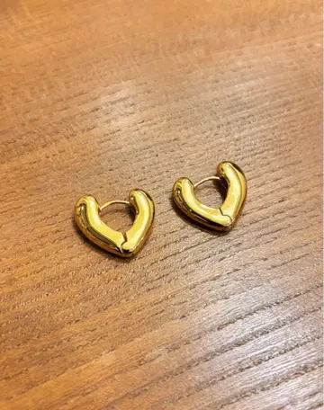 [새상품급] UNITED ARROWS/하트/후프/귀걸이(양쪽)/골드
