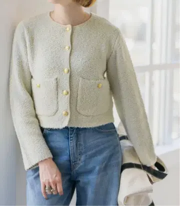 [ 미사용 새상품 ] Spick and Span 트위드 니트 가디건