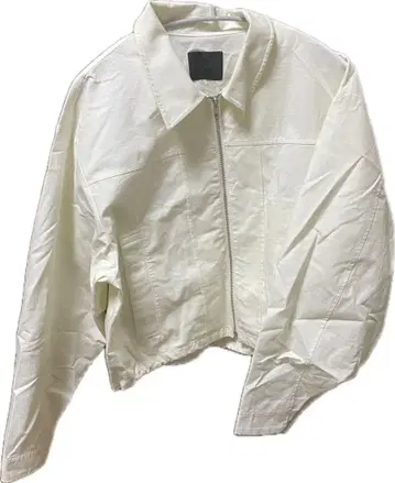 화이트 집업 크롭 자켓