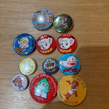 레트로 캔뱃지 세트 빅쿠리맨 나비스코 울트라맨 기업 상품 당시 상품