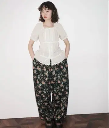 musubore 와플 와이드 팬츠