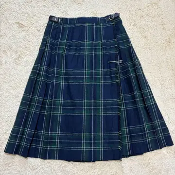 [레어] 오닐 오브 더블린 체크 울 랩 퀼트 랩 스커트