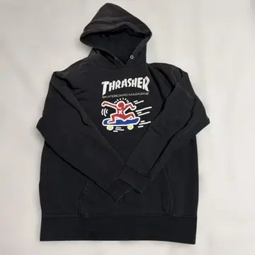 THRASHER 스케이트보드 후드티 블랙