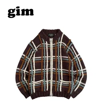 [ 새상품급 ] gim 짐 90s 풀 집업 울 3D 니트 가디건
