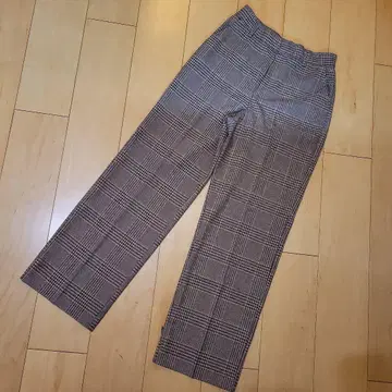 ZARA 체크 무늬 와이드 팬츠 XS 새상품급