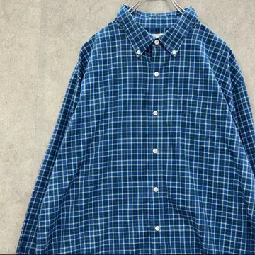 L.L.Bean 긴팔 체크 셔츠 타탄 체크 구제 의류 블루
