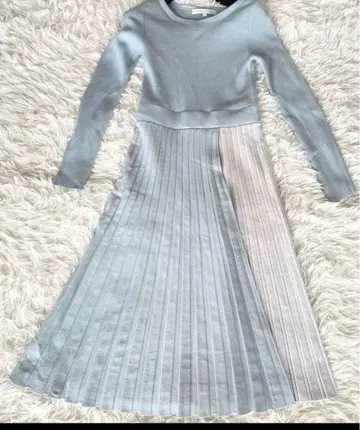 머큐리 듀오 배색 플리츠 니트 원피스 티셔츠 소재