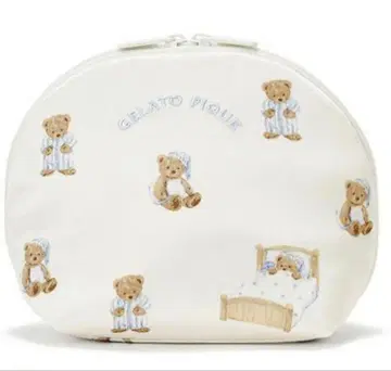 택 포함 새상품! GELATO PIQUE 곰 무늬 스카이블루 파우치