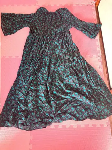 LEPSIM 그린 원피스 포근한 신축성 루즈핏