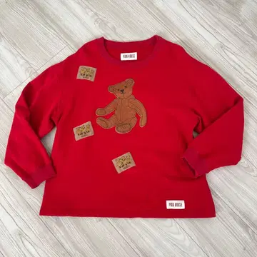핑크하우스 곰 테디베어 트레이닝복 빨간색