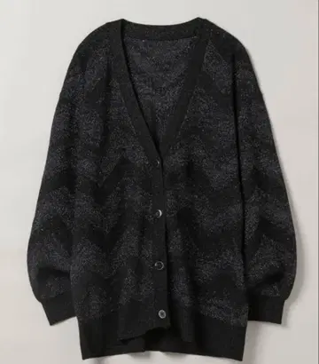 JEANASIS 랜덤 키라라메 자카드 V 가디건