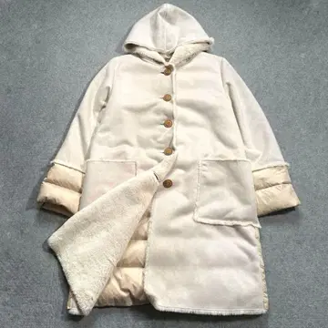 [새상품급] LUIS MARI 인조 모피 다운 코트 38 베이지