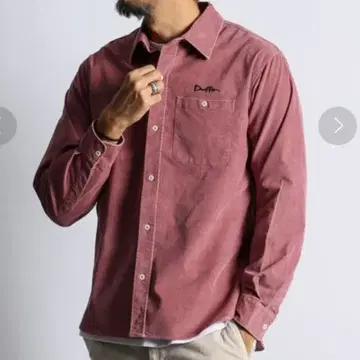 정가 14300엔 다퍼 황화 염색 스트레치 코듀로이 셔츠 M