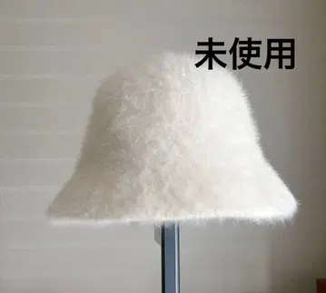 [미사용 새상품] 화이트 퍼 버킷햇 화이트 아이보리 모자