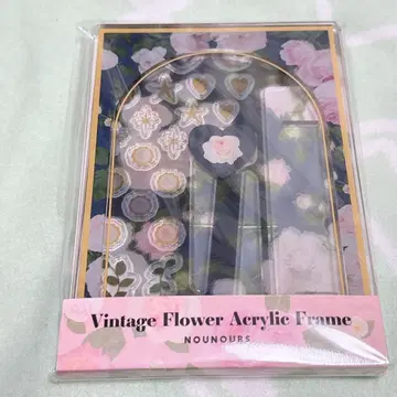 후쿠야 빈티지 플라워 아크릴 프레임 네이비