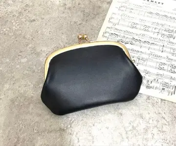 모자 가마구치 미니 지갑 소가죽 블랙