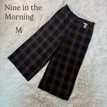 나인 인 더 모닝 체크 팬츠 M 체형 커버 고급 이탈리아제