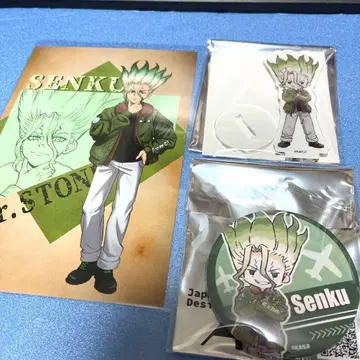 Dr.STONE 플라이트 자켓 아크릴 스탠드 캔뱃지 이시가미 센쿠