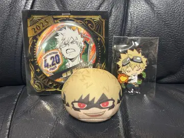 바쿠고 카츠키 벌스데이 캔뱃지 오만주 니토탄 러버 마스코트 3종 세트