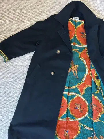 캐시미어 100% 롱 코트 안감 올 패턴 아우터 이탈리아제