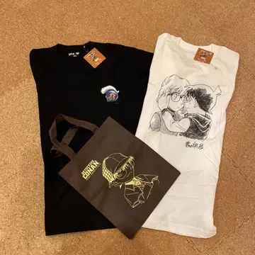 명탐정 코난 T셔츠 세트 (블랙 화이트)