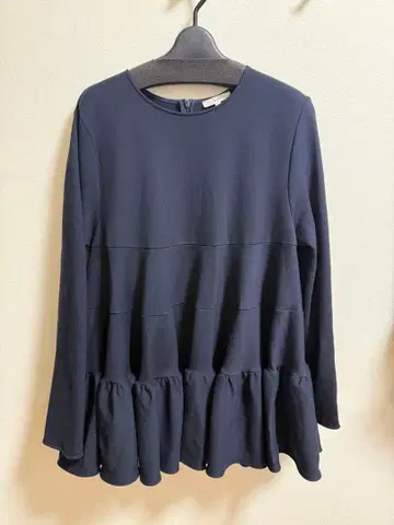 요리 누쿠누쿠 티어드 프릴 블라우스 네이비 38 2023 A