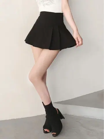 한 번 착용 다리치 미 실루엣 미니 스커트