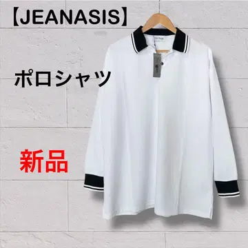 택 포함 새상품 [ JEANASIS ] 넥라인 피케 셔츠 ( 화이트 )