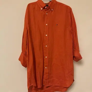 TOMMY HILFIGER 오렌지 린넨 셔츠 S
