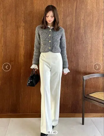 SNIDEL / 스나이델 하이웨스트 와이드 팬츠