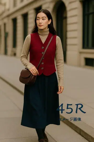 새상품급! 45R 울 100% 융모 니트 베스트