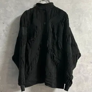 90s Penlita 돌먼 슬리브 충전솜 디자인 실크 블루종