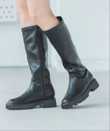 라이트 통굽 롱 부츠 344210