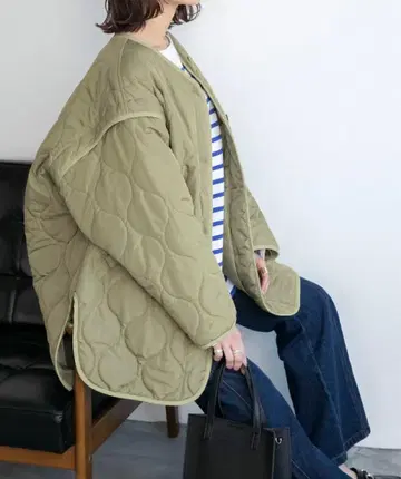 2way 퀼팅 라이너 노카라 자켓/베스트