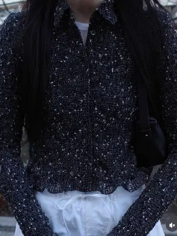 CLANE MIX MESH GATHER SHIRT