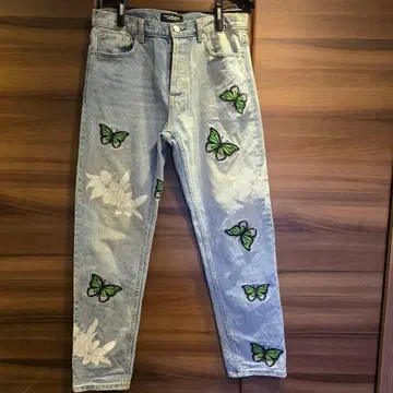 새상품급 CRAWLING DEATH x STUGAZI 버터플라이 데님 M