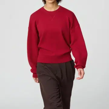 유니클로C 스무스 코튼 크루넥 스웨터 L 사이즈 15RED