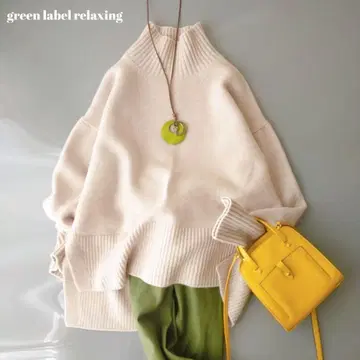 새상품급 그린 라벨 릴랙싱 하이넥 울 스웨터 울 100%