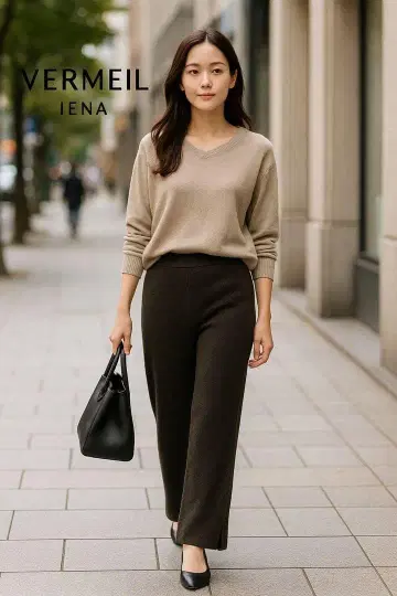 새상품급! 따뜻한! VERMEIL IENA 슬릿 울 팬츠