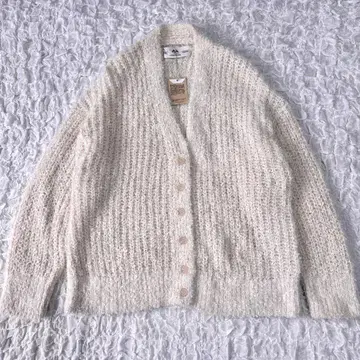 미사용 퓨어세신 24AW 이소재 믹스 니트 가디건 아이보리