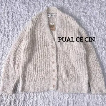 미사용 퓨어세신 24AW 이소재 믹스 니트 가디건 아이보리