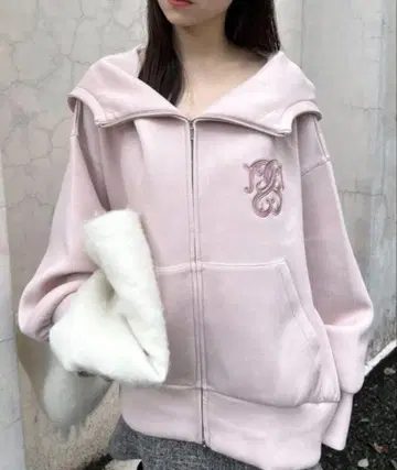 snidel 볼륨 후드티 핑크