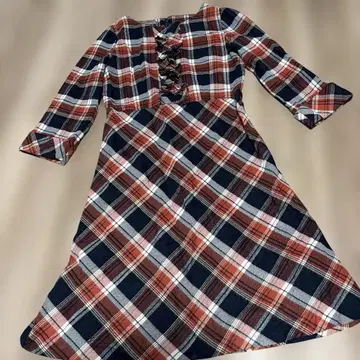 로라 애슐리 원피스 체크