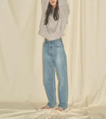 Ungrid 하이웨스트 루즈 테이퍼드 데님 26인치