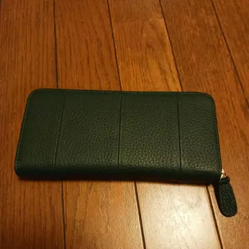 다크 그린 가죽 장지갑 골드 지퍼 Rafi Caro