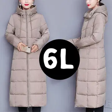 여성용 롱 코트 빅 사이즈 6L 크림색 심플 코트 한국