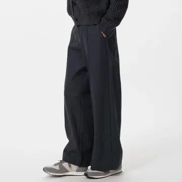 유니클로 브러쉬드 저지 와이드 팬츠 L 밑단 수선 없음 새상품급