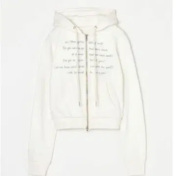beeden 화이트 크롭 후드티 후드 부착