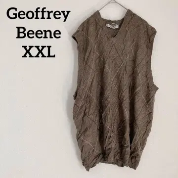 레어 Geoffrey Beene [XXL] 브라운 니트 베스트 가을 겨울