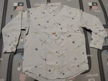 극미품 PAPAS 파파스 코듀로이 긴팔 셔츠 자수 패턴